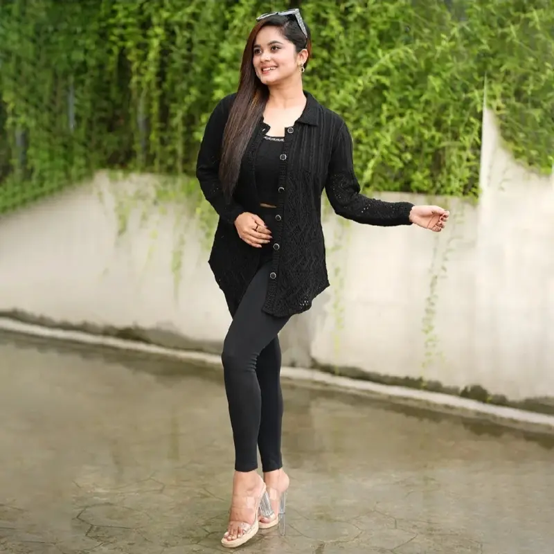 Classic Black Knit Cardigan for Women